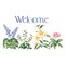 Hosta Flower Welcome Sign Wall Stencil | 2537 by Designer Stencils | Word & Phrase Stencils | Reusable Art Craft Stencils for Painting on Walls, Canvas, Wood | Reusable Plastic Paint Stencil for Home Makeover | Easy to Use & Clean Art Stencil